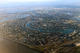 aerial view of silicon valley