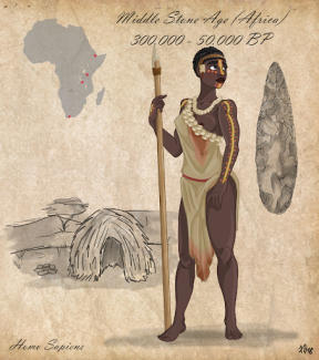 illustration of person in stone age