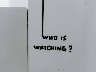 who is watching on a white wall