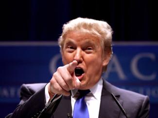 donald trump pointing with mouth open