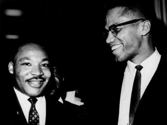mlk and martin luther king standing together smiling