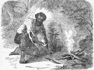 enslaved person escaping to the underground railroad