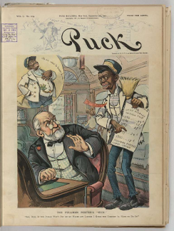 illustration of a pullman porter working