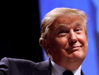 president trump smiling