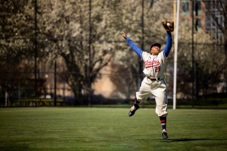 softball player on a field