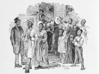black people gathered in wedding garb