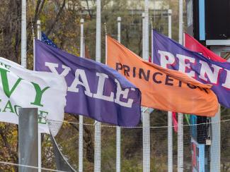 flags showing the different ivy leagues