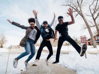 people jumping in the air