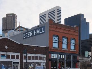 side of a building that says beer hall
