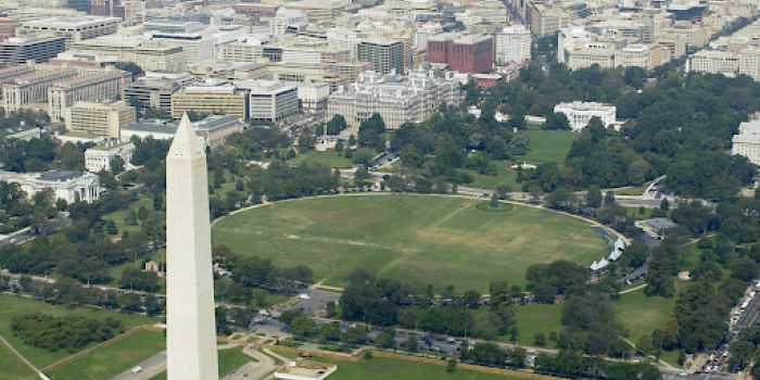 aerial photo of the washington monument