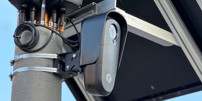 close up of flock camera