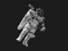 astronaut in white suit in grayscale